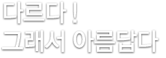 다르다! 그래서 아름답다